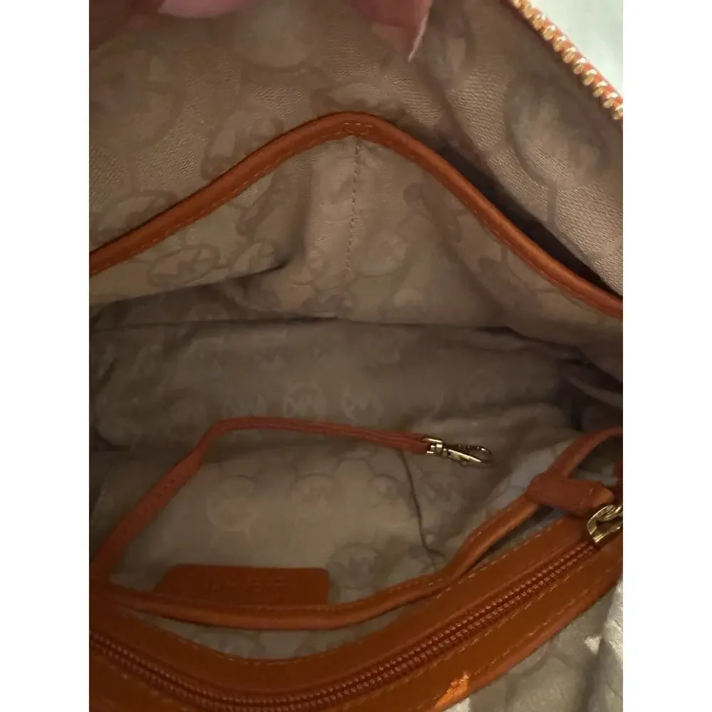 Michael Kors Grayson Medium Satchel In Orange Pebbled Leather